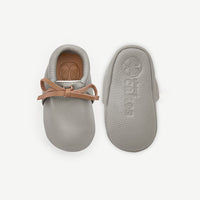 Load image into Gallery viewer, hudson grey leather baby booties