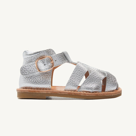 rylee silver leather toddler sandals