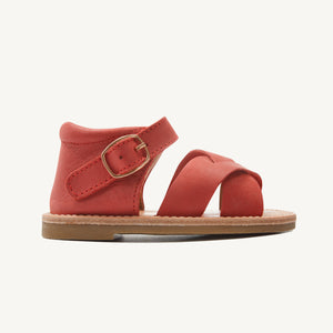 poppy red leather toddler sandals