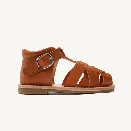 rylee cognac leather toddler sandals