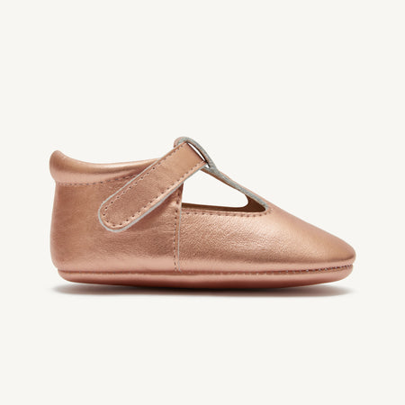 luisa rose gold leather baby mary janes