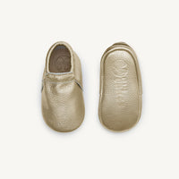 Load image into Gallery viewer, sunny gold baby moccasins

