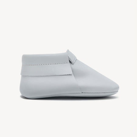 sunny grey baby moccasins