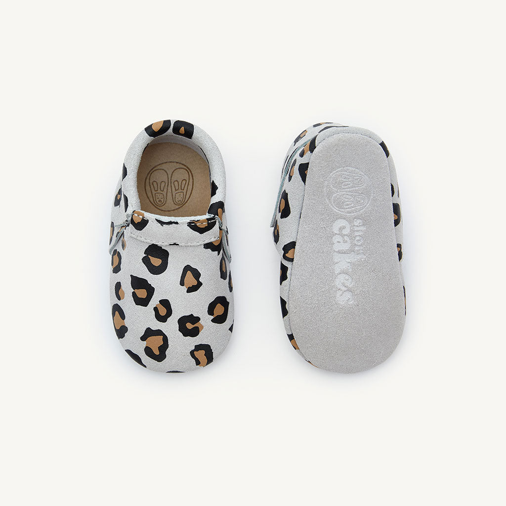 sunny leopard baby moccasins from Short Cakes – Short Cakes