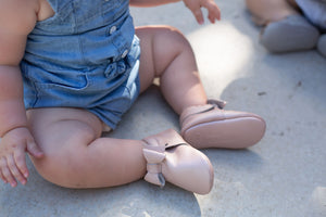 elsa blush baby moccasins