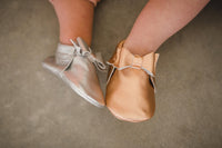 Load image into Gallery viewer, elsa rose gold baby moccasins
