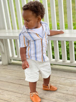 Load image into Gallery viewer, hudson cognac leather baby booties
