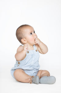 hudson grey leather baby booties