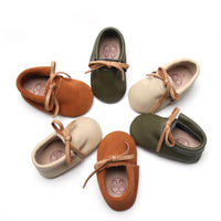 Load image into Gallery viewer, hudson cognac suede baby booties
