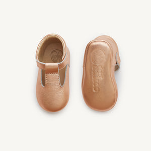 luisa rose gold leather baby mary janes