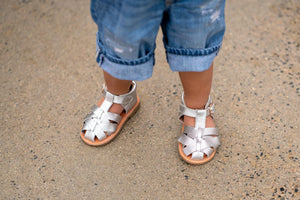 rylee silver leather toddler sandals