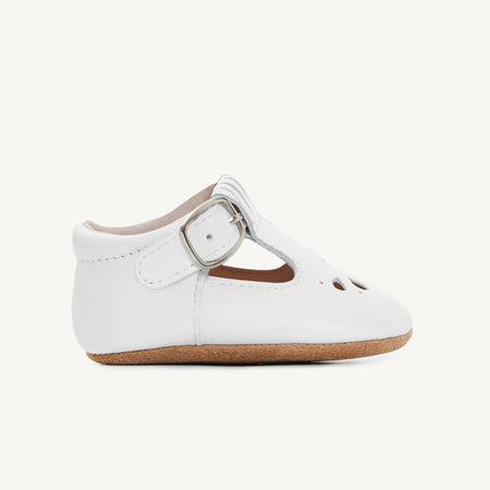 frankie white leather baby mary jane