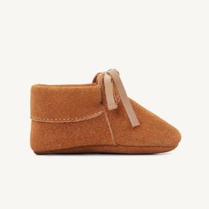 hudson cognac suede baby booties