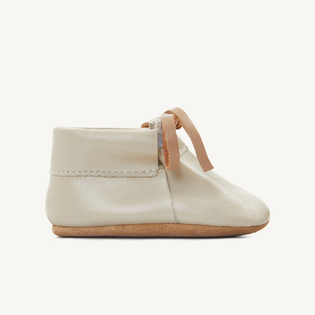 hudson off white leather baby booties