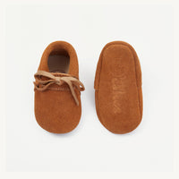 Load image into Gallery viewer, hudson cognac suede baby booties
