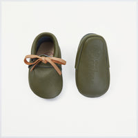 Load image into Gallery viewer, hudson military leather baby booties
